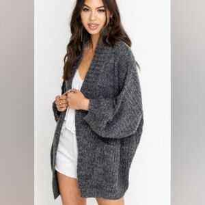 Lush Johnna Cardigan - Dark Grey